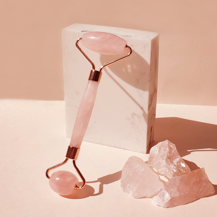 Rose Quartz Crystal Facial Roller - Radiant Skin Revival Gemstone Elixir