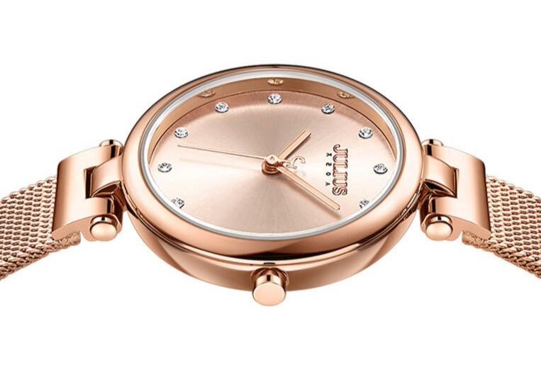 Elegant Black Mesh Stainless Steel Women's Watch: JULIUS Timepiece for the Modern Woman (JA-1221D)