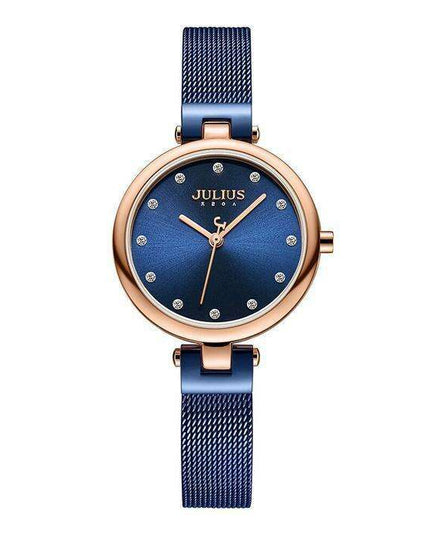 Stylish Blue Mesh Women's Watch with Precision Japan Miyota Movement - JULIUS Luxury Watch