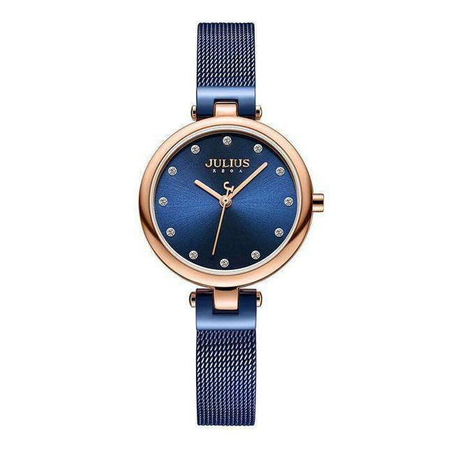 Stylish Blue Mesh Women's Watch with Precision Japan Miyota Movement - JULIUS Luxury Watch