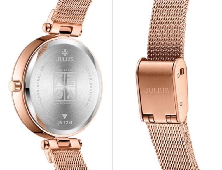 Elegant Rose Mesh Stainless Steel Ladies Watch by JULIUS