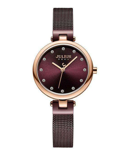 Elegant Violet Stainless Steel Women's Watch with Reliable Miyota Movement - Timeless Accessory