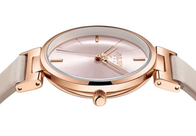 Elegant Beige and Pink Leather Women's Watch - Stylish Timepiece with Japanese Miyota Movement (Model JA-1271A)