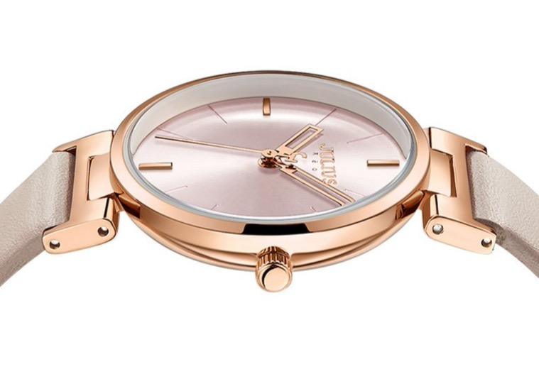 Beige Pink Leather Women's Wristwatch - Elegant Timepiece by JULIUS (Model JA-1271A)