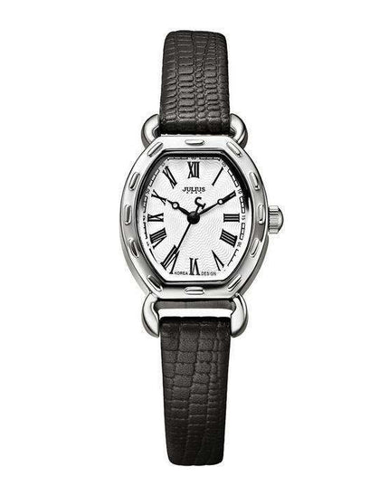 Elegant Black Leather Women's Watch with Japanese Precision by JULIUS