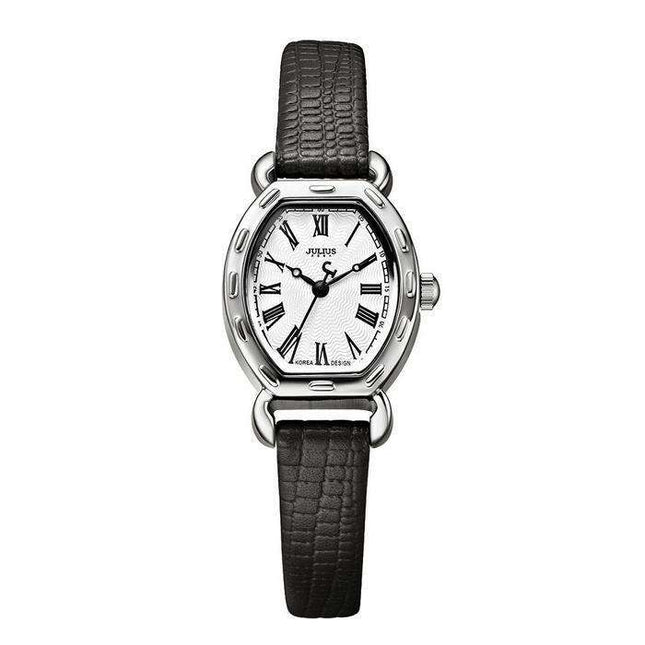Elegant Black Leather Women's Watch with Japanese Precision by JULIUS