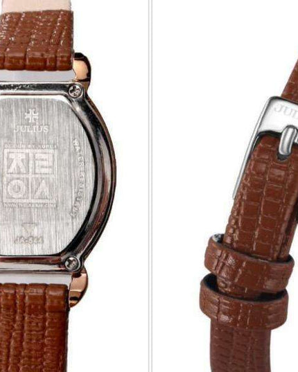 Elegant Black Leather Women's Watch with Japanese Precision by JULIUS