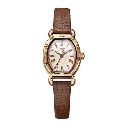 Elegant Brown Leather Women's Watch by JULIUS (JA-544E)