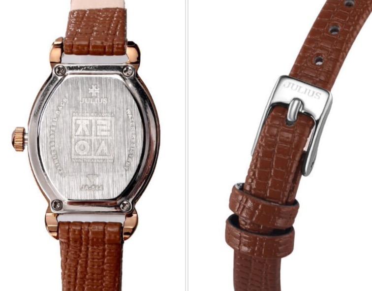 Elegant Brown Leather Strap Ladies Watch from JULIUS (JA-544E)