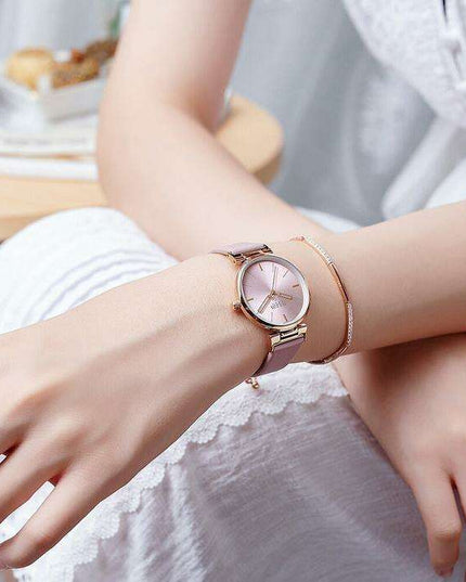 Sophisticated Deep Green Leather Women's Watch with Japan Miyota Precision Movement by JULIUS