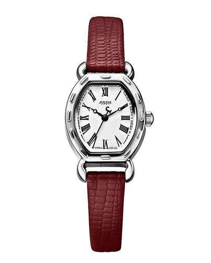 Elegant Women's Red Leather Watch - A Versatile Accessory for Every Event