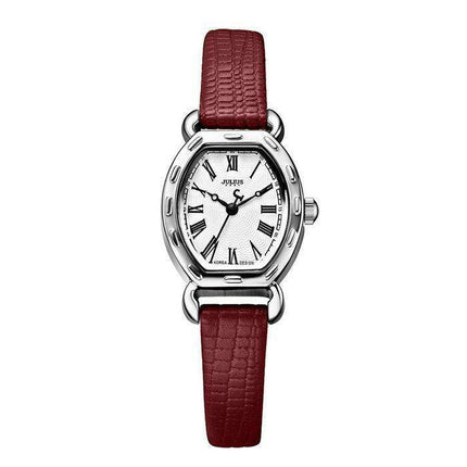 Elegant Women's Red Leather Watch - A Versatile Accessory for Every Event