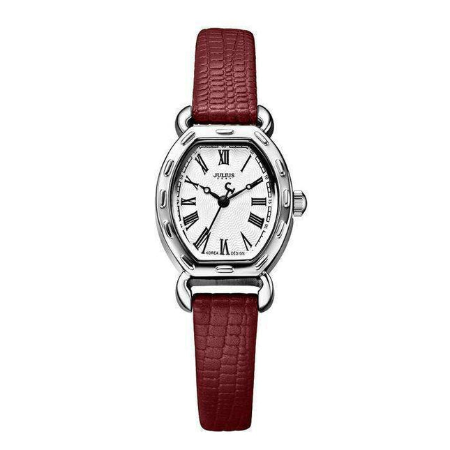 Elegant Women's Red Leather Watch - A Versatile Accessory for Every Event