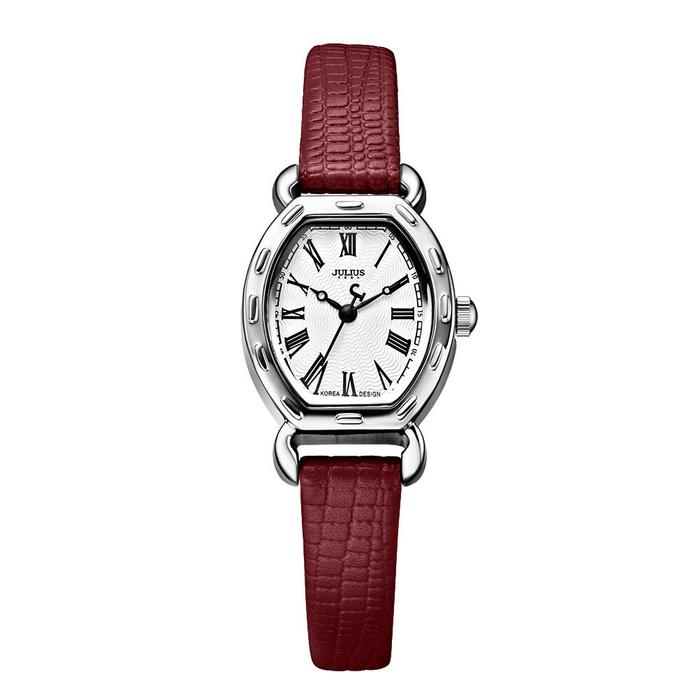 Stylish Red Leather Band Women's Watch by JULIUS (JA-544B)