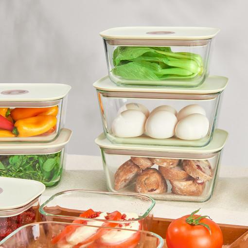 NEOFLAM FIKA Glass Food Storage Containers - Versatile 4-Piece Set for Preserving Fresh Food