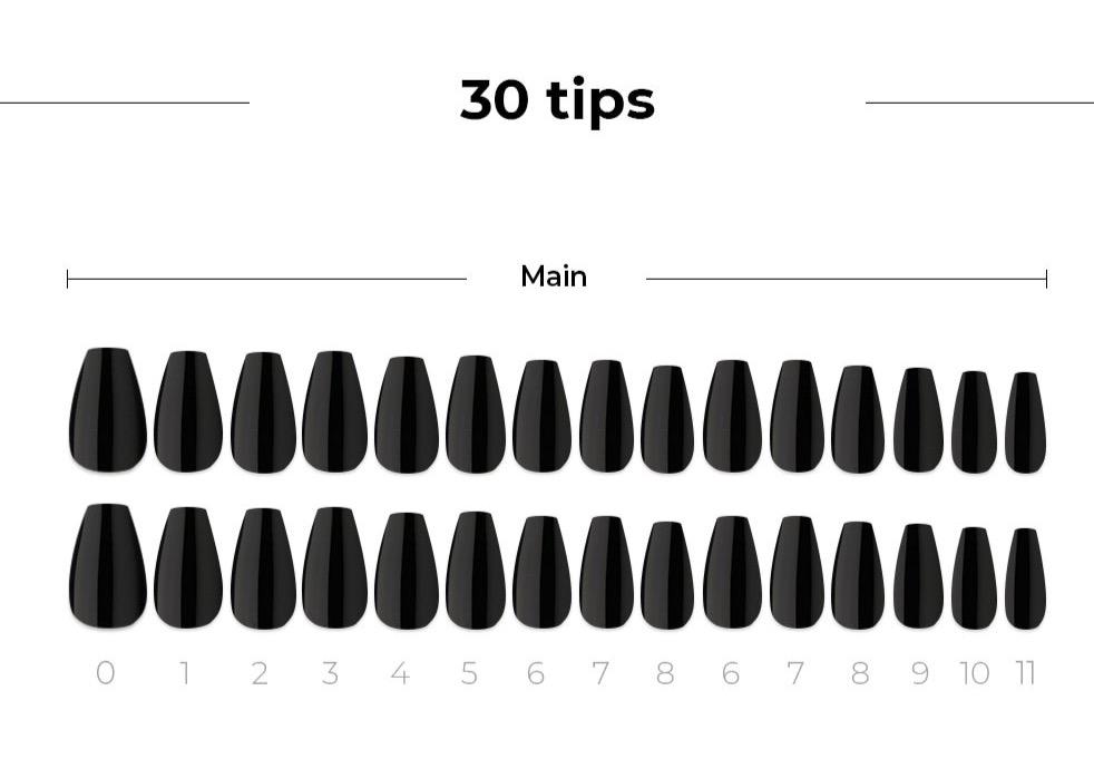 Carbon Chic Black Gel Nails Kit - Complete Set for Stylish Manicures