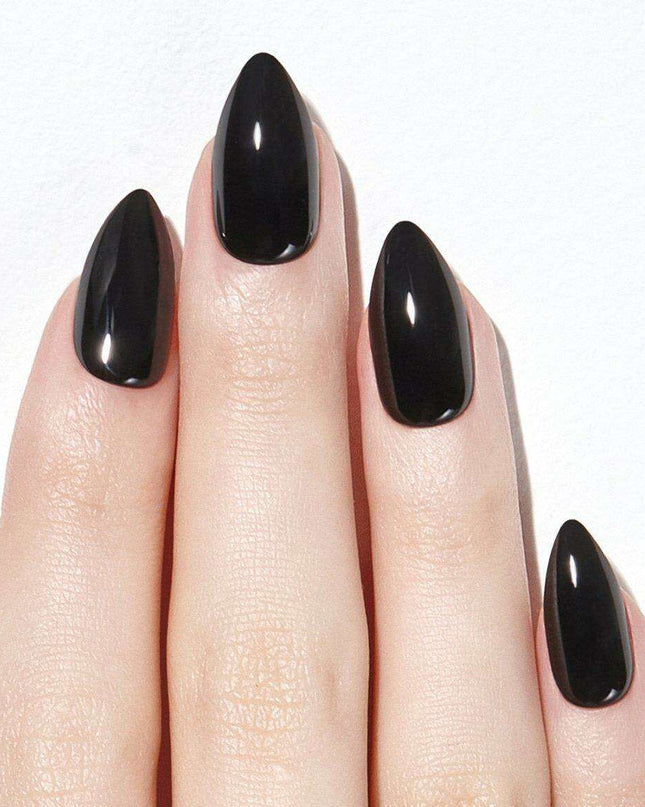 Elegant Carbon Black Gel Nail Kit with 30 Tips - Effortlessly Enhance Your Look