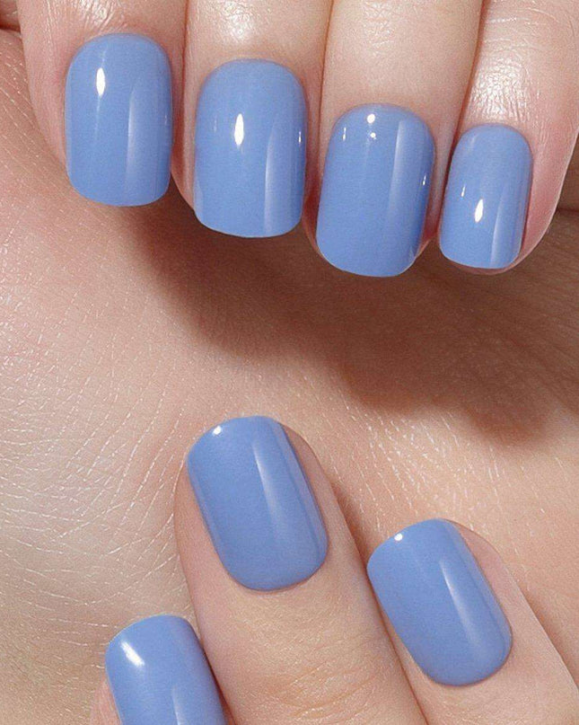 Chic French Blue Gel Nail Set: Transform Your Manicure Experience at Home
