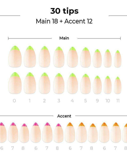 Neon Glam French Nail Art Kit with Sparkling Tips & Essential Gel Tools for Stunning Manicures