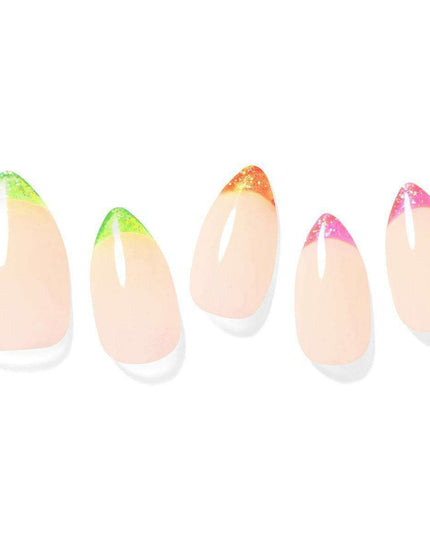 Neon Glam French Nail Art Kit with Sparkling Tips & Essential Gel Tools for Stunning Manicures