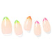 Neon French Tip Manicure Kit with Glitter Glam Gel Nails - Complete Nail Art Set
