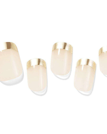 Glamorous Gold French Gel Nail Set: 30 Tips for Effortless Elegance