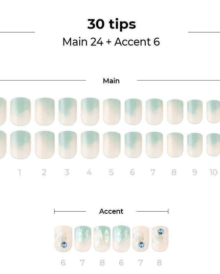 Ocean Chic Gel Nail Art Set with 30 Tips & Essential Tools for Flawless Manicures