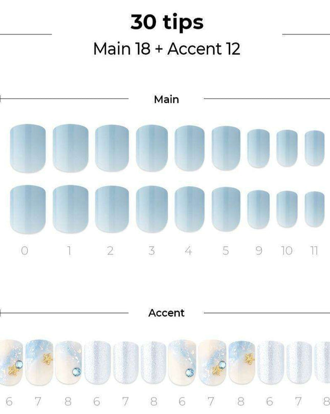 Seaside Serenity Gel Nail Kit - 30-Piece Premium Collection