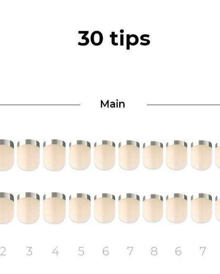 Elegant Silver French Gel Nail Collection - Achieve Professional-Looking Nails at Home