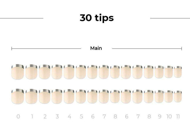 Elegant Silver French Gel Nail Collection - Achieve Professional-Looking Nails at Home