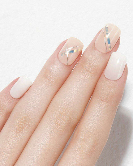 Effortless Chic Silver Gel Nail Kit with Instant Press Technology