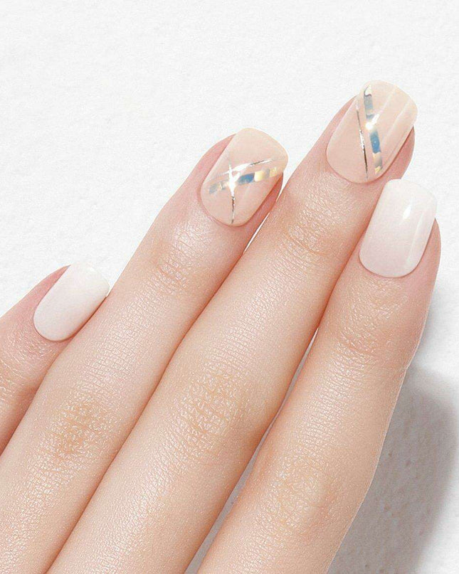 Effortless Chic Silver Gel Nail Kit with Instant Press Technology