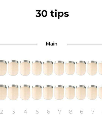 Glamorous Silver French Gel Nail Kit - Effortless Elegance for Any Occasion