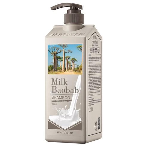 Soothing Baobab & Milk Hair Shampoo with White Soap - Calming Scalp Treatment - 1000ml