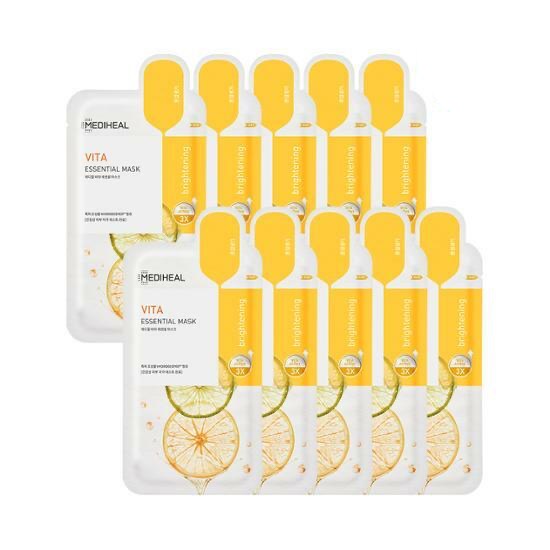 Vita Radiance Boost 10-Pack Facial Mask with Triple Vitamin Infusion for Youthful Skin Glow