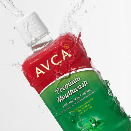 AVCA Mild Mouthwash Cool Mint 800ml Aloe Vera Green Tea Peppermint Oil - Très Elite