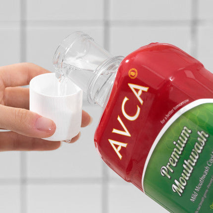 AVCA Mild Mouthwash Cool Mint 800ml Aloe Vera Green Tea Peppermint Oil - Très Elite