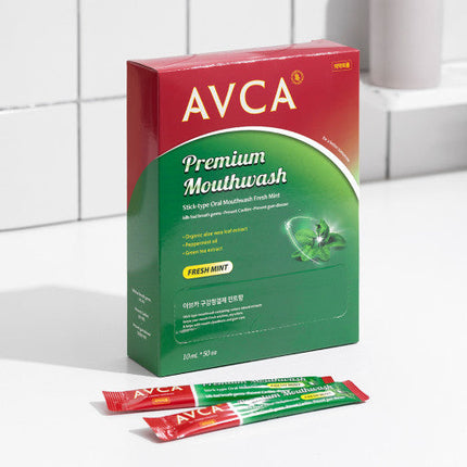 AVCA Stick Type Fresh Mint Oral Mouthwash 10ml Aloe Vera Green Tea Pack Of 50 - Très Elite