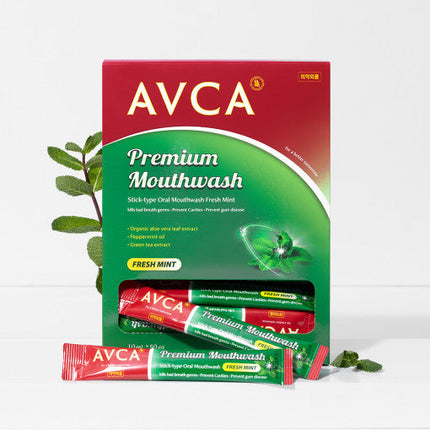 AVCA Stick Type Fresh Mint Oral Mouthwash 10ml Aloe Vera Green Tea Pack Of 50 - Très Elite