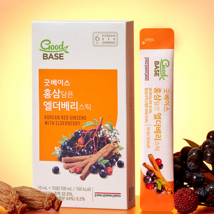 [Jung Kwan Jang] Good Base Korean Red Ginseng with Elderberry 10ml*30Sticks