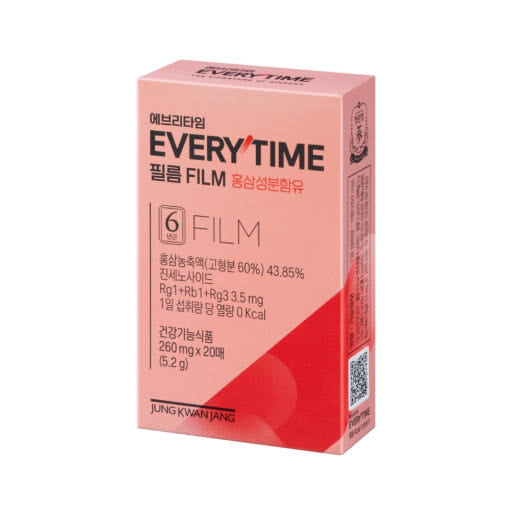 [Jung Kwan Jang] Korean Red Ginseng Extract Every Time FILM (260mg*20Sheets)