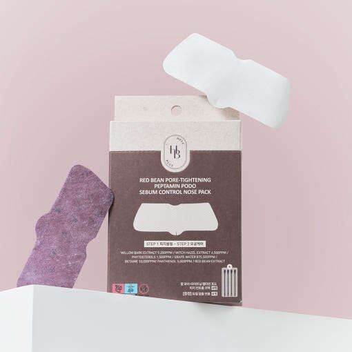 HEVEBLUE Red Bean Pore-Tightening Peptamin Podo Sebum Control Nose Pack (4sheets)