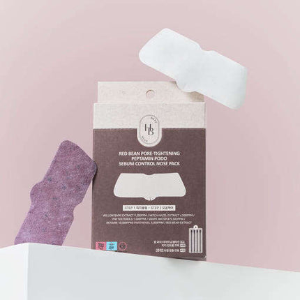 HEVEBLUE Red Bean Pore-Tightening Peptamin Podo Sebum Control Nose Pack (4sheets)
