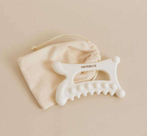 HEVEBLUE Natural White Clay Homecare Relaxing Gua Sha