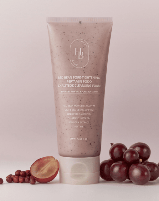 HEVEBLUE Red Bean Pore-Tightening Peptamin Podo Chaltteok Cleansing Foam 100ml