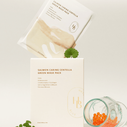HEVEBLUE Salmon Caring Centella Green Mask Pack 25ml X 7ea