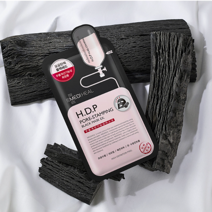 Mediheal Hdp Pore Stamping Black Charcoal Infused Mask 24ml 10ea - Très Elite