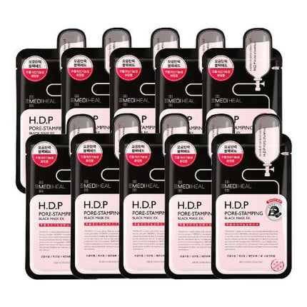 Mediheal Hdp Pore Stamping Black Charcoal Infused Mask 24ml 10ea - Très Elite