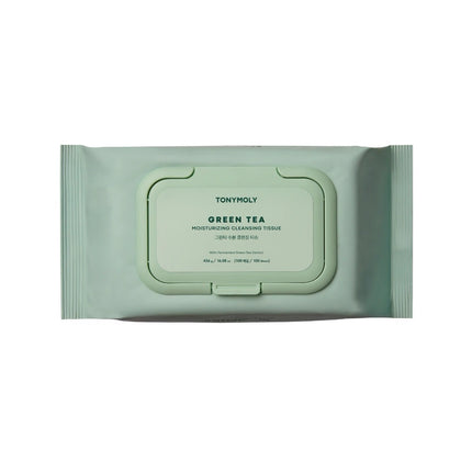 TONYMOLY Green Tea Infused Hydrating Cleansing Wipes - Jumbo 100 Count Pack - Très Elite
