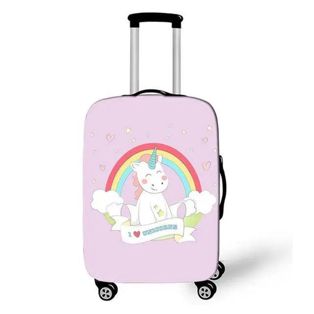 Vibrant Cartoon Unicorn Luggage Protector for 18-32 Inch Suitcases